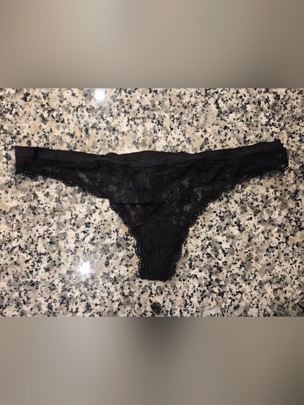 Victoria's Secret Black Lace Thong